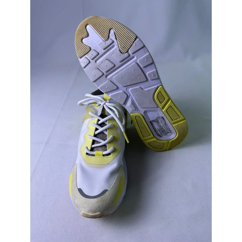 Fabletics Cheviot Performance Sneaker Women Sz 7 White Neon Yellow Athletic Gym‎